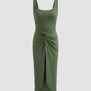 Cider Backless Olive Dress